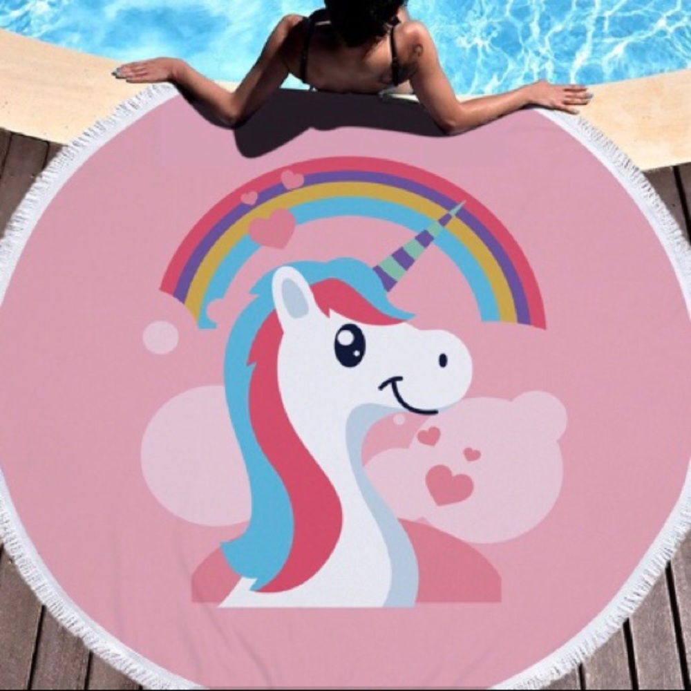 🌟UNICORN ROUND BEACH/BATH TOWEL🌟